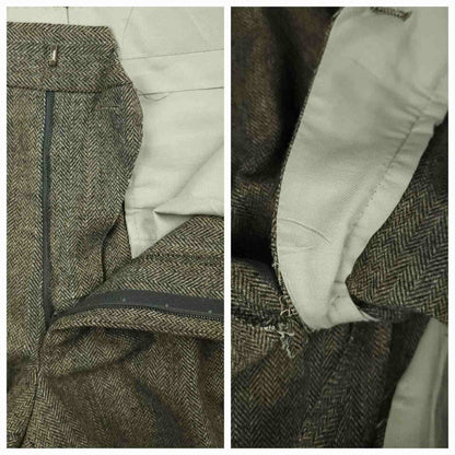 Vintage 60s Mens 2 Pc Herringbone Tweed Wool Suit 36S/30S
