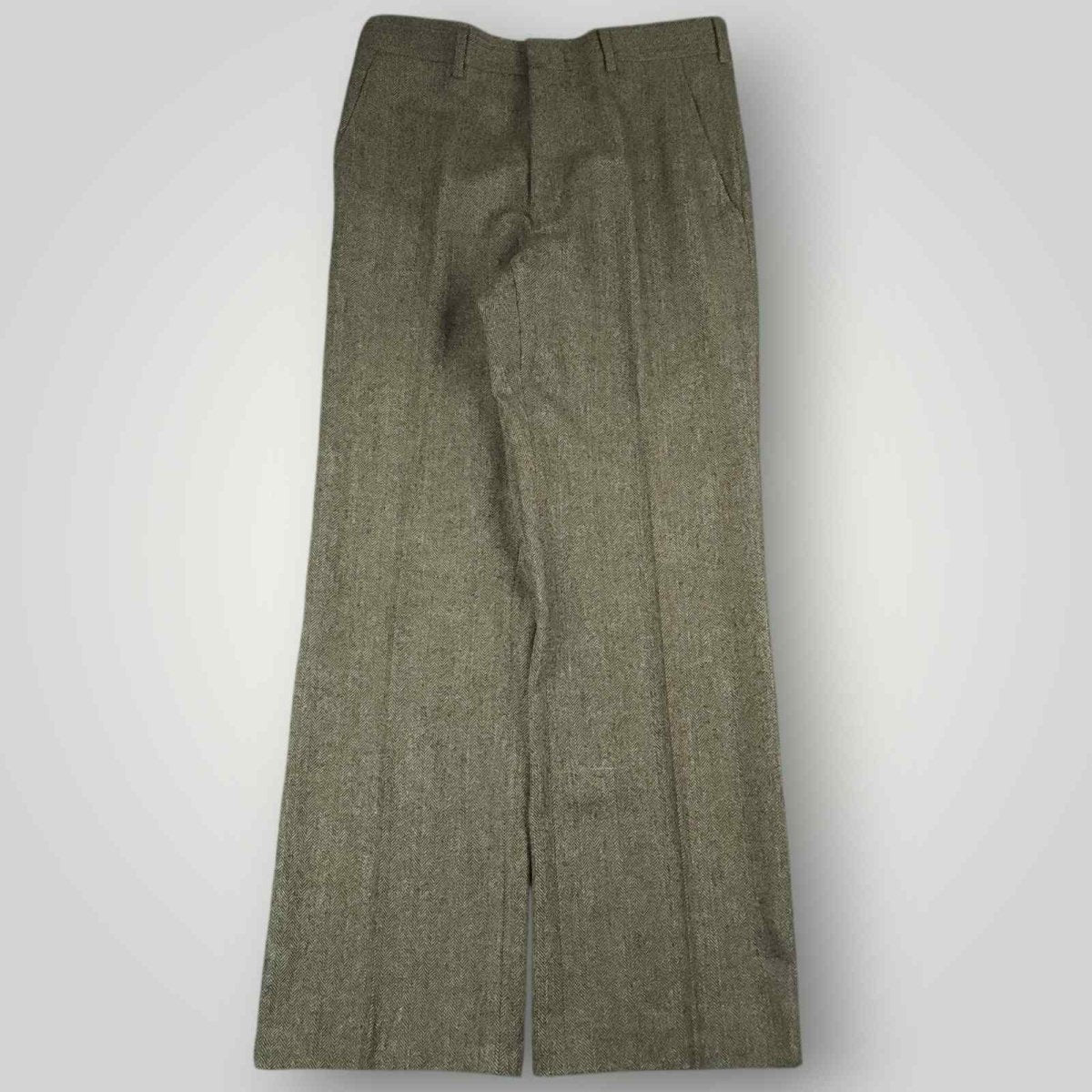 Vintage 60s Mens 2 Pc Herringbone Tweed Wool Suit 36S/30S
