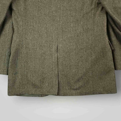 Vintage 60s Mens 2 Pc Herringbone Tweed Wool Suit 36S/30S