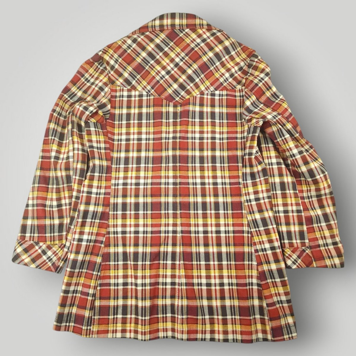 Vintage 60s Unstructured Cotton Patch Pocket Plaid Sack Jacket 36S