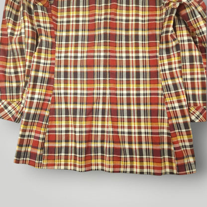 Vintage 60s Unstructured Cotton Patch Pocket Plaid Sack Jacket 36S