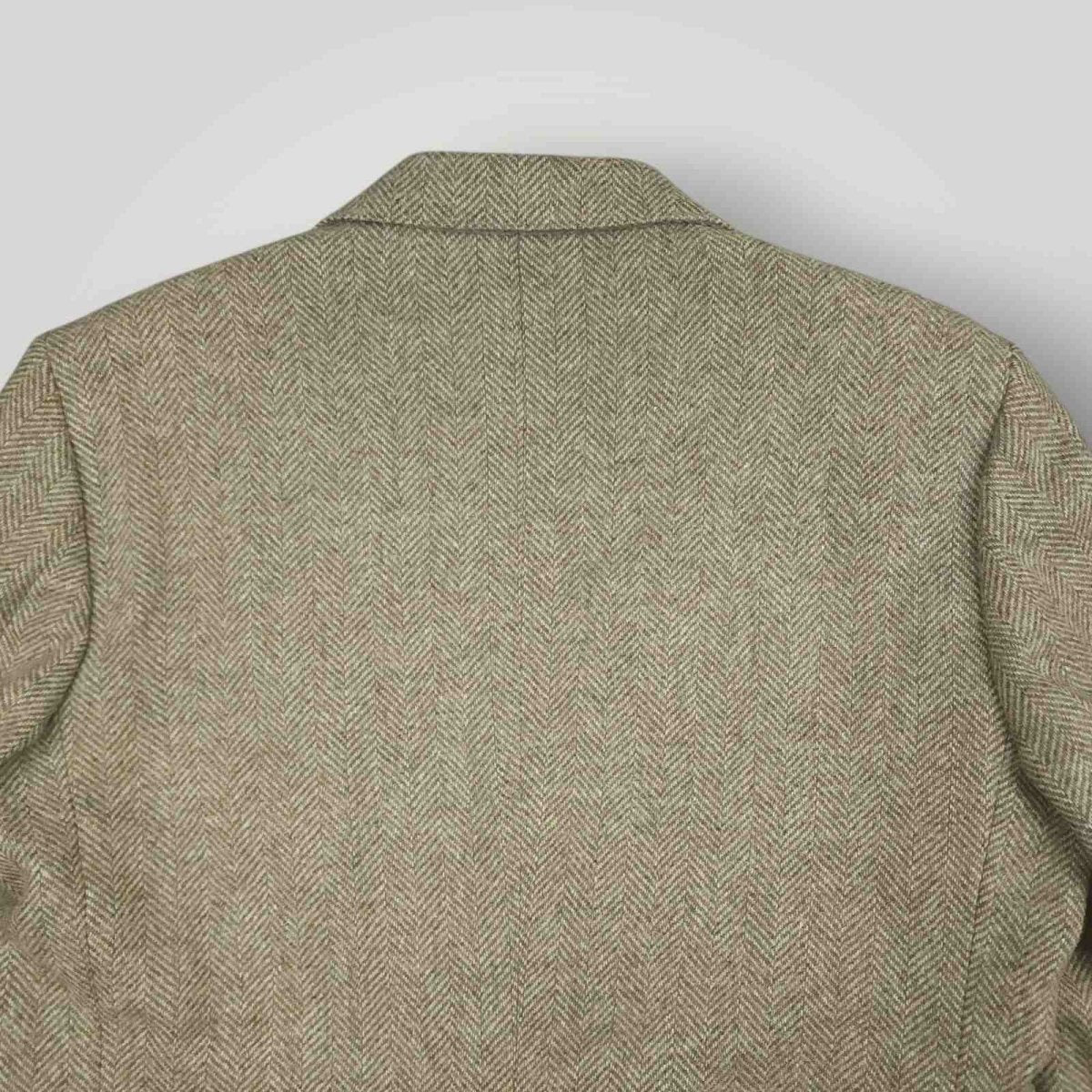 Vintage 70s Classic Fit Tweed Wool Elbow Patch Pocket Slate Gray Sport Coat 40S