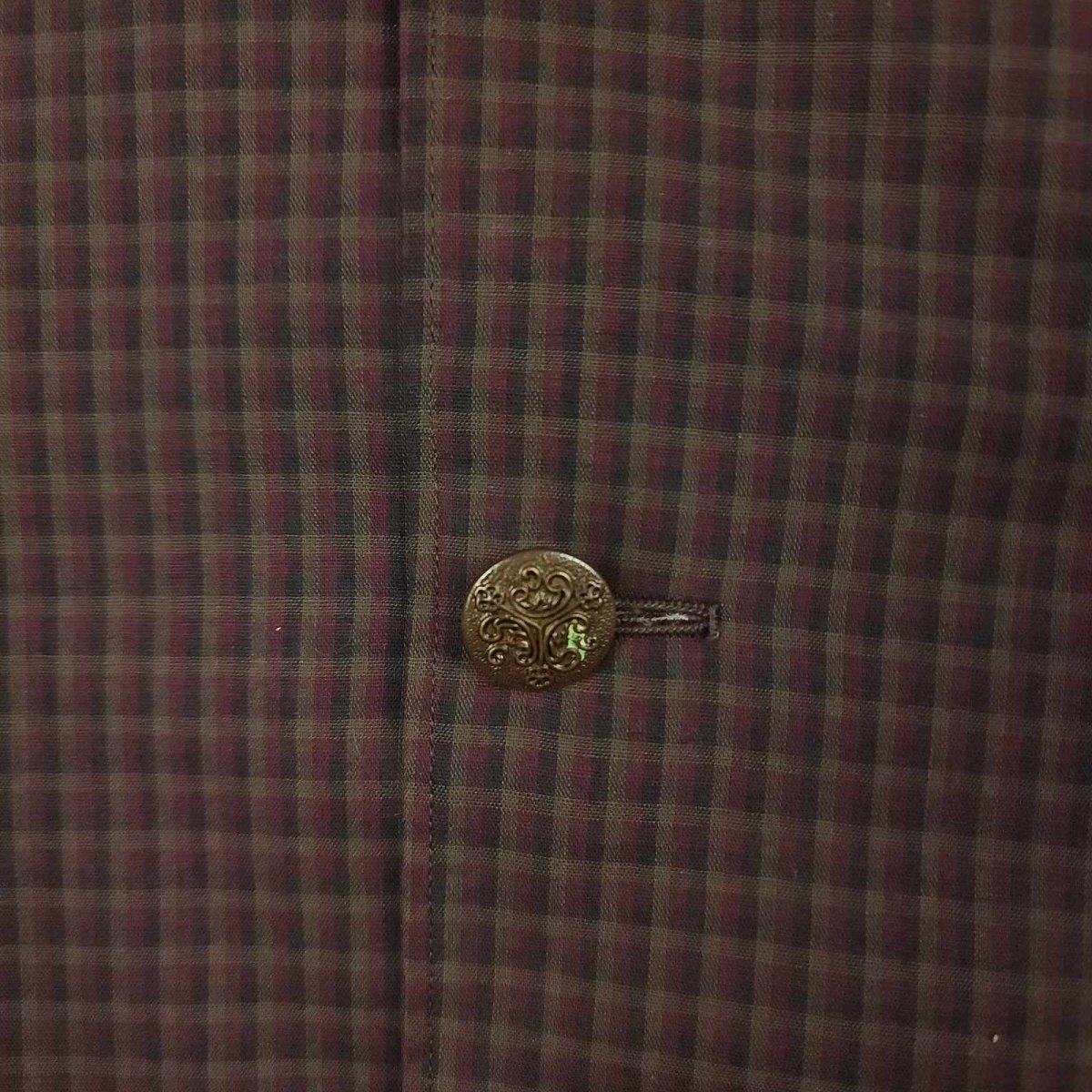 Vintage 70s Unstructured Classic Fit Wool Blend Tattersall Check Plaid Blazer 40R