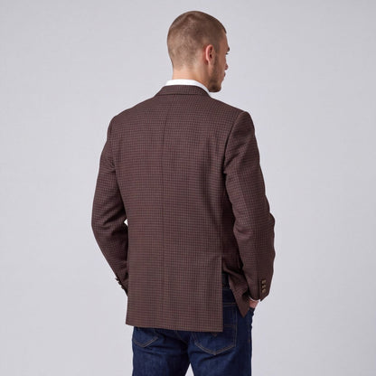 Vintage 70s Unstructured Classic Fit Wool Blend Tattersall Check Plaid Blazer 40R