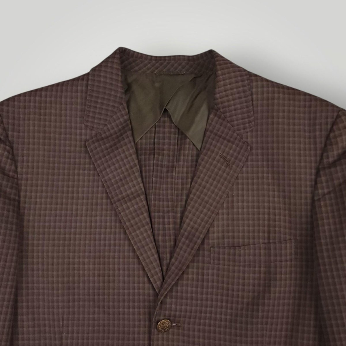 Vintage 70s Unstructured Classic Fit Wool Blend Tattersall Check Plaid Blazer 40R