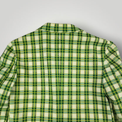 Vintage 70s Unstructured Polyester Tartan Plaid Sack Jacket 34S