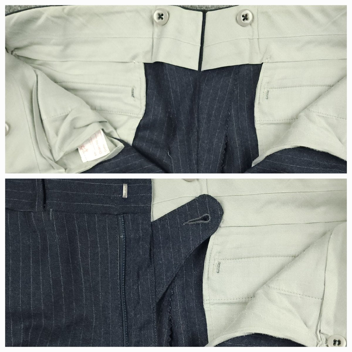 Vintage 80s 2 Piece Flannel Wool Pinstripe Suit 40R/34R