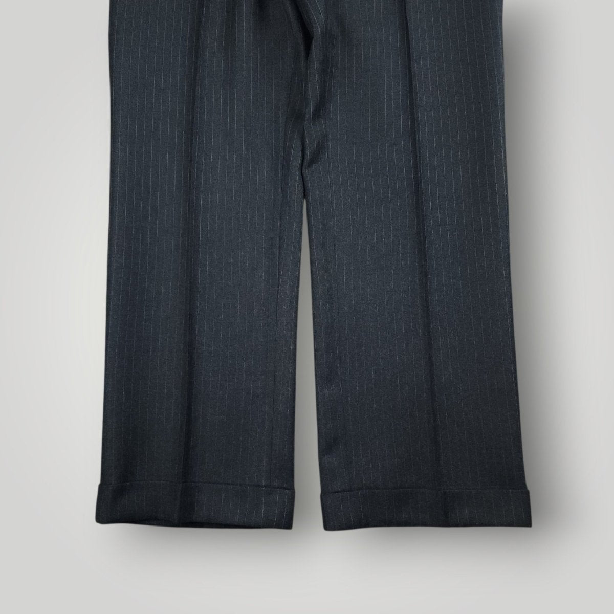 Vintage 80s 2 Piece Flannel Wool Pinstripe Suit 40R/34R