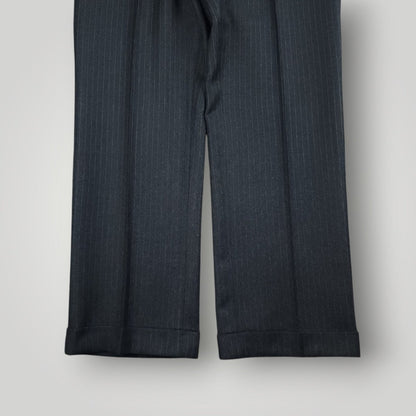 Vintage 80s 2 Piece Flannel Wool Pinstripe Suit 40R/34R