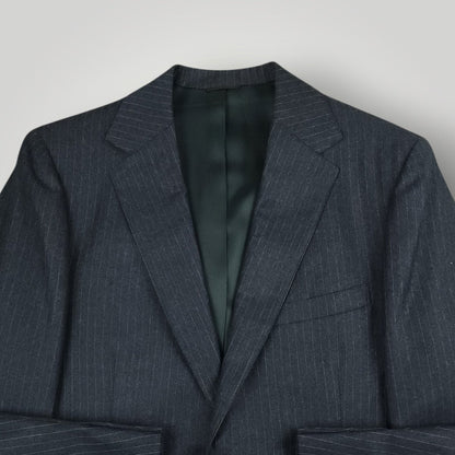 Vintage 80s 2 Piece Flannel Wool Pinstripe Suit 40R/34R