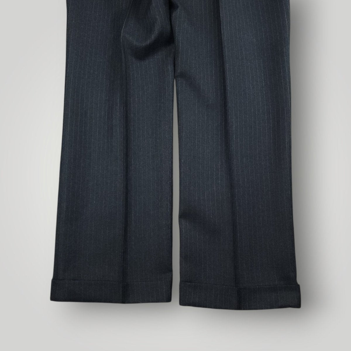 Vintage 80s 2 Piece Flannel Wool Pinstripe Suit 40R/34R