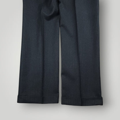 Vintage 80s 2 Piece Flannel Wool Pinstripe Suit 40R/34R