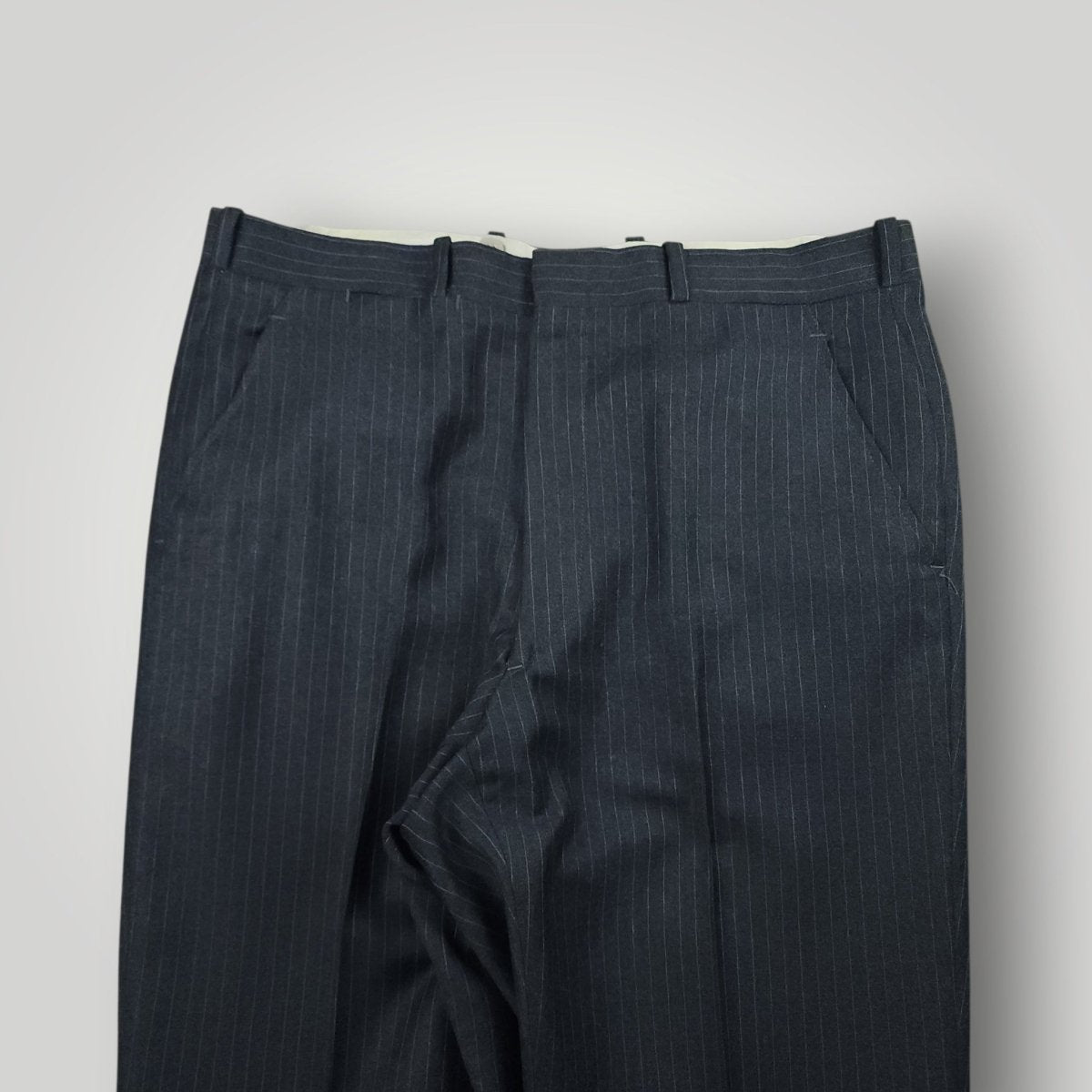 Vintage 80s 2 Piece Flannel Wool Pinstripe Suit 40R/34R