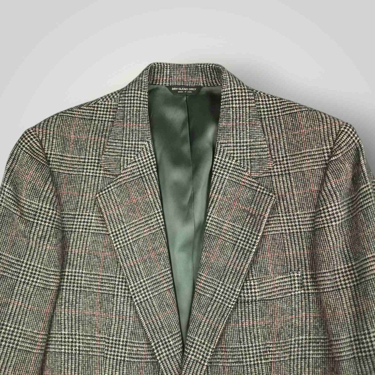 Vintage 80s Classic Fit Camel Hair Prince of Wales Check Sport Coat 38R