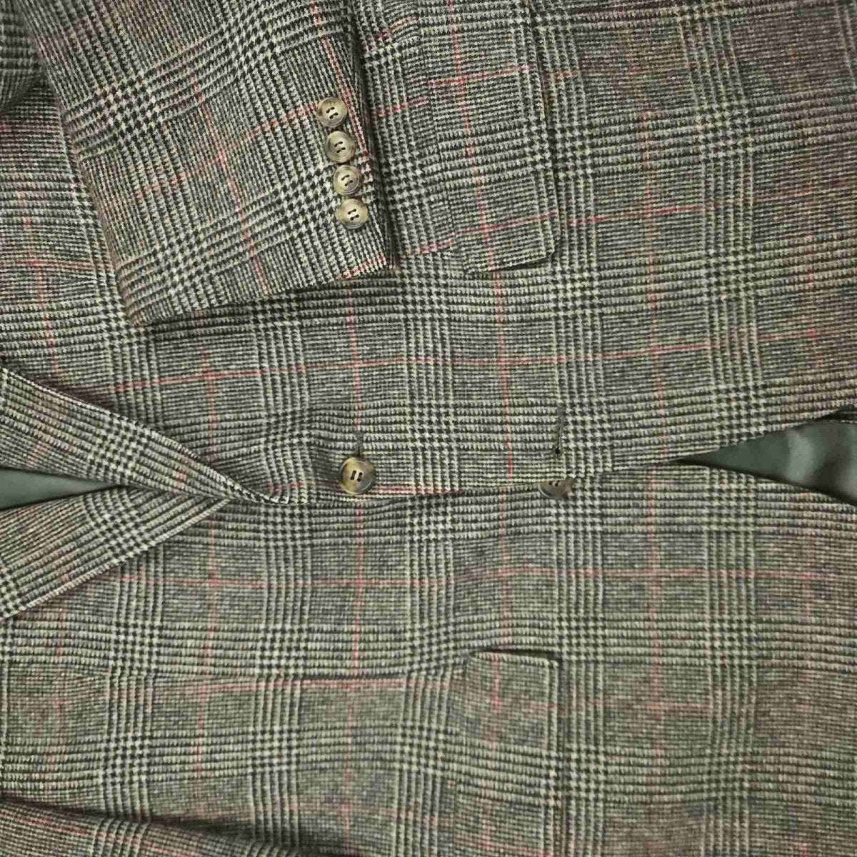Vintage 80s Classic Fit Camel Hair Prince of Wales Check Sport Coat 38R