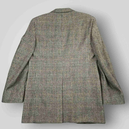 Vintage 80s Classic Fit Camel Hair Prince of Wales Check Sport Coat 38R