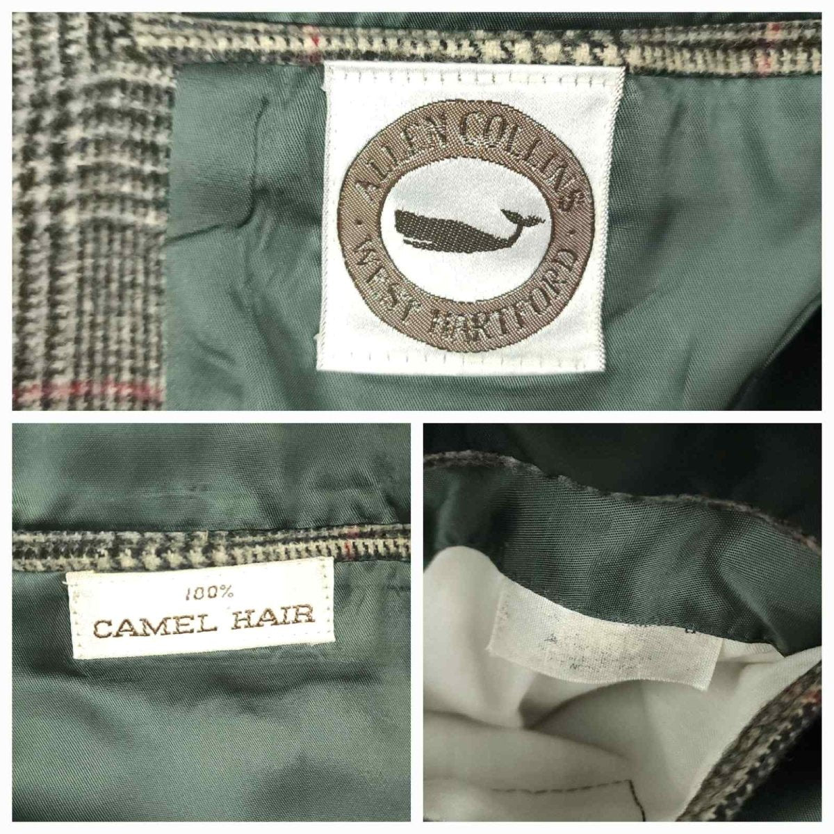 Vintage 80s Classic Fit Camel Hair Prince of Wales Check Sport Coat 38R