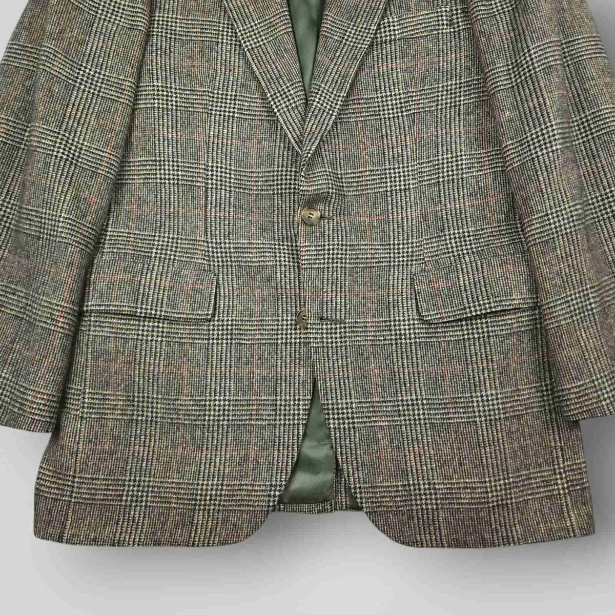 Vintage 80s Classic Fit Camel Hair Prince of Wales Check Sport Coat 38R
