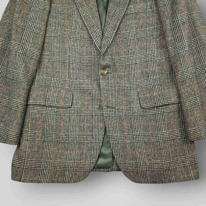Vintage 80s Classic Fit Camel Hair Prince of Wales Check Sport Coat 38R