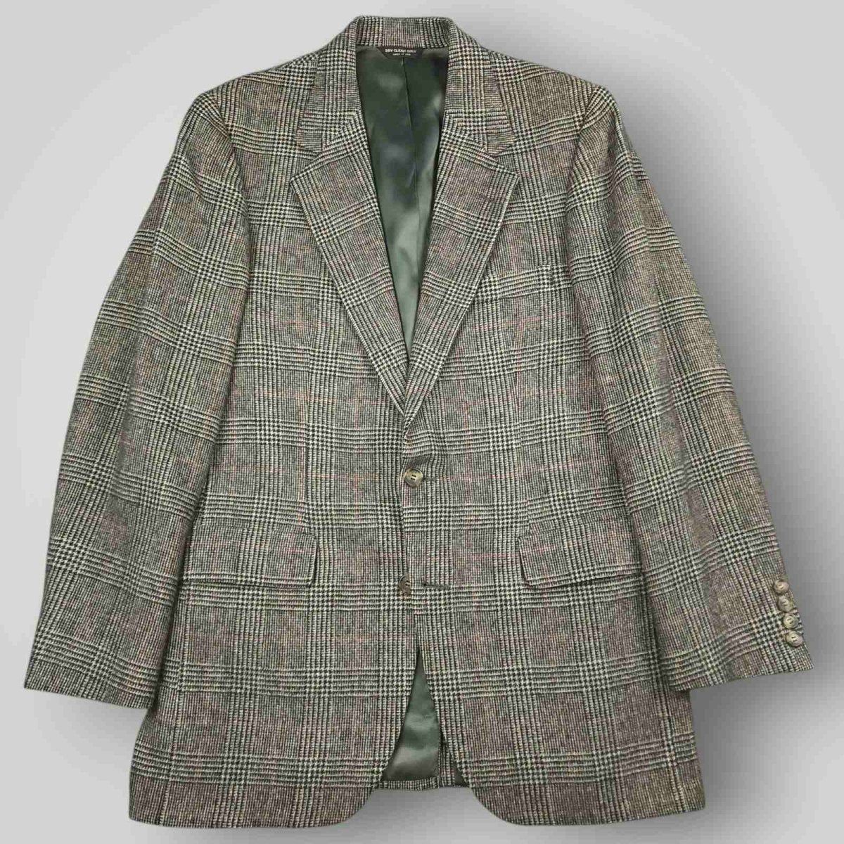 Vintage 80s Classic Fit Camel Hair Prince of Wales Check Sport Coat 38R
