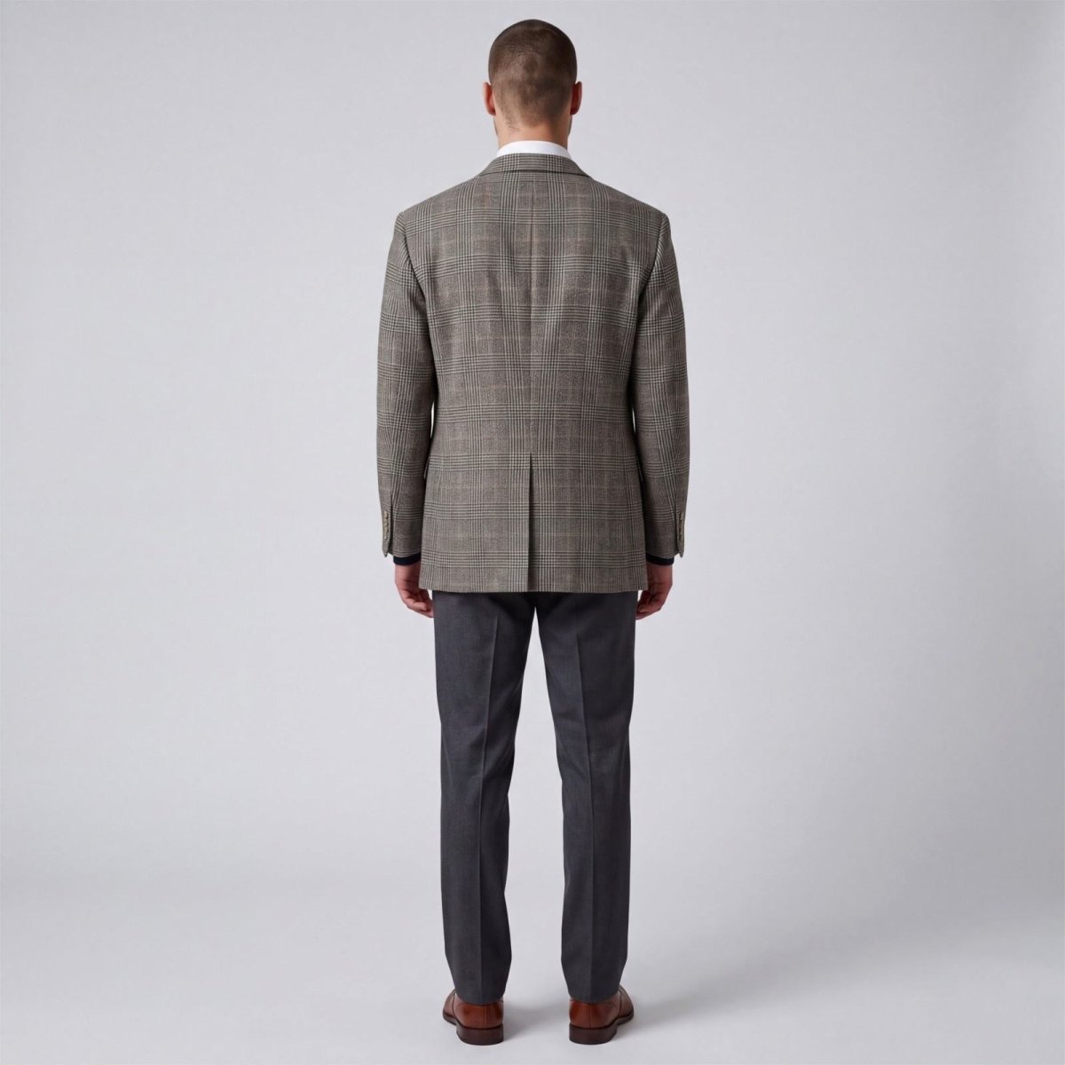 Vintage 80s Classic Fit Camel Hair Prince of Wales Check Sport Coat 38R