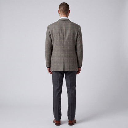 Vintage 80s Classic Fit Camel Hair Prince of Wales Check Sport Coat 38R