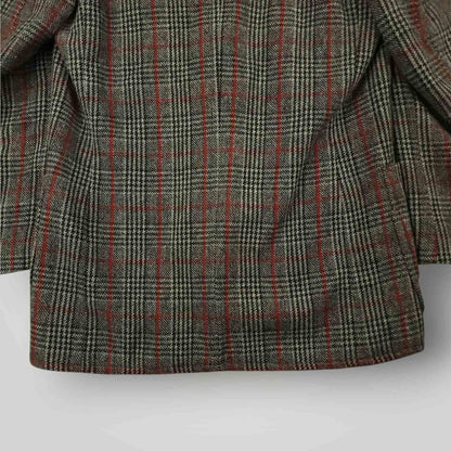 Vintage 80s Slim Fit Patch Pocket Prince of Wales Check Tweed Jacket 38S