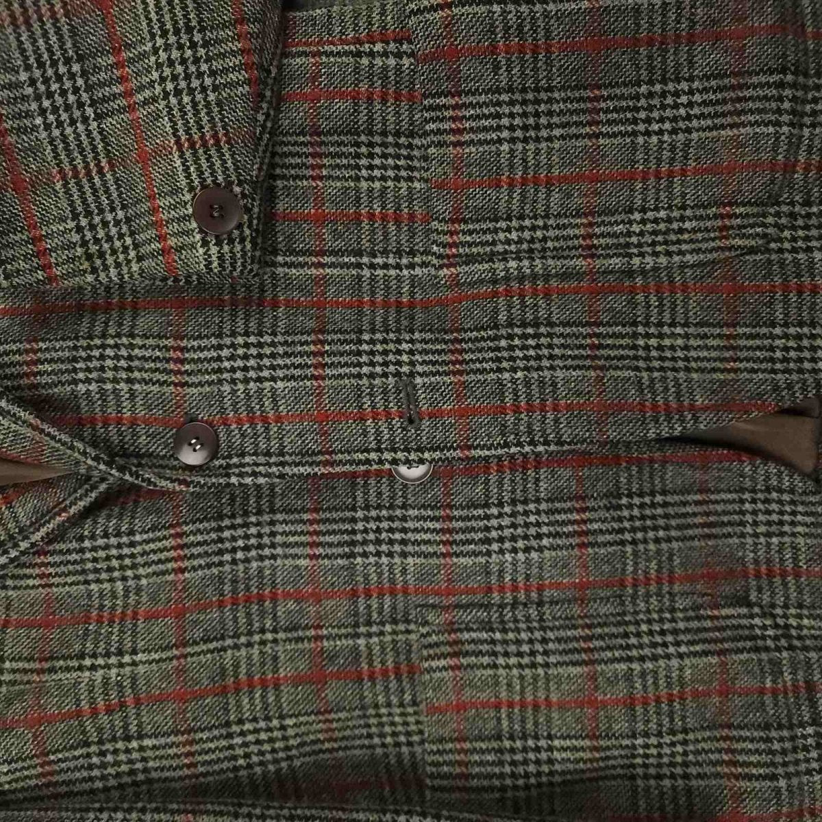 Vintage 80s Slim Fit Patch Pocket Prince of Wales Check Tweed Jacket 38S