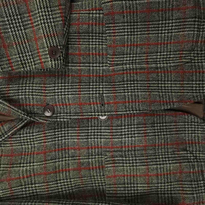 Vintage 80s Slim Fit Patch Pocket Prince of Wales Check Tweed Jacket 38S