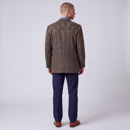 Vintage 80s Slim Fit Patch Pocket Prince of Wales Check Tweed Jacket 38S