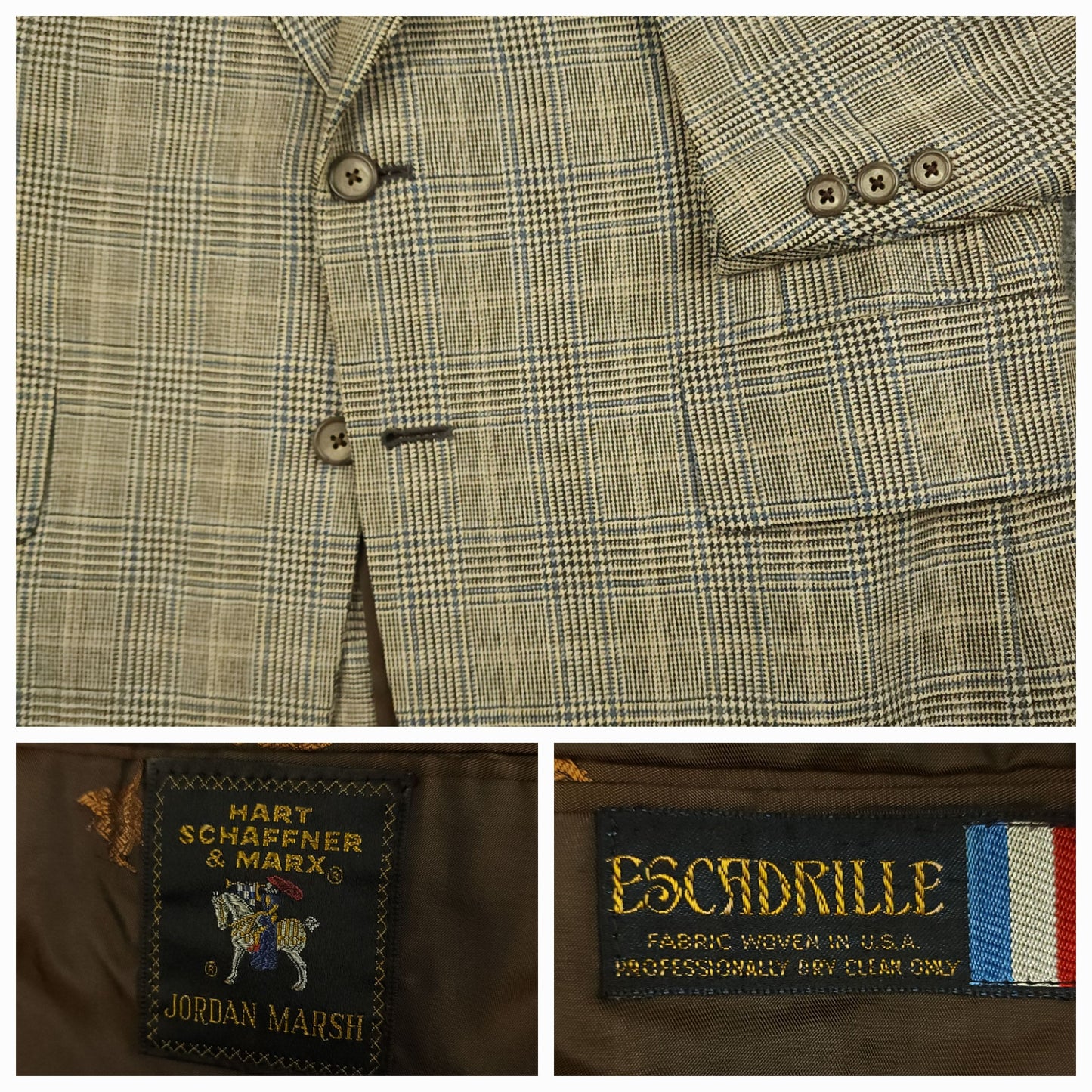 Vintage 60s Tropical Wool Prince of Wales Check Sport Coat 40R