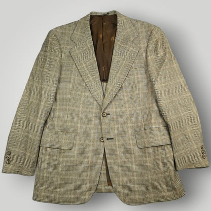 Vintage 60s Tropical Wool Prince of Wales Check Sport Coat 40R