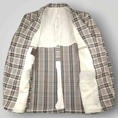 Vintage 60s Ivy Style Wide Lapel Prince of Wales Check Sport Coat 42R