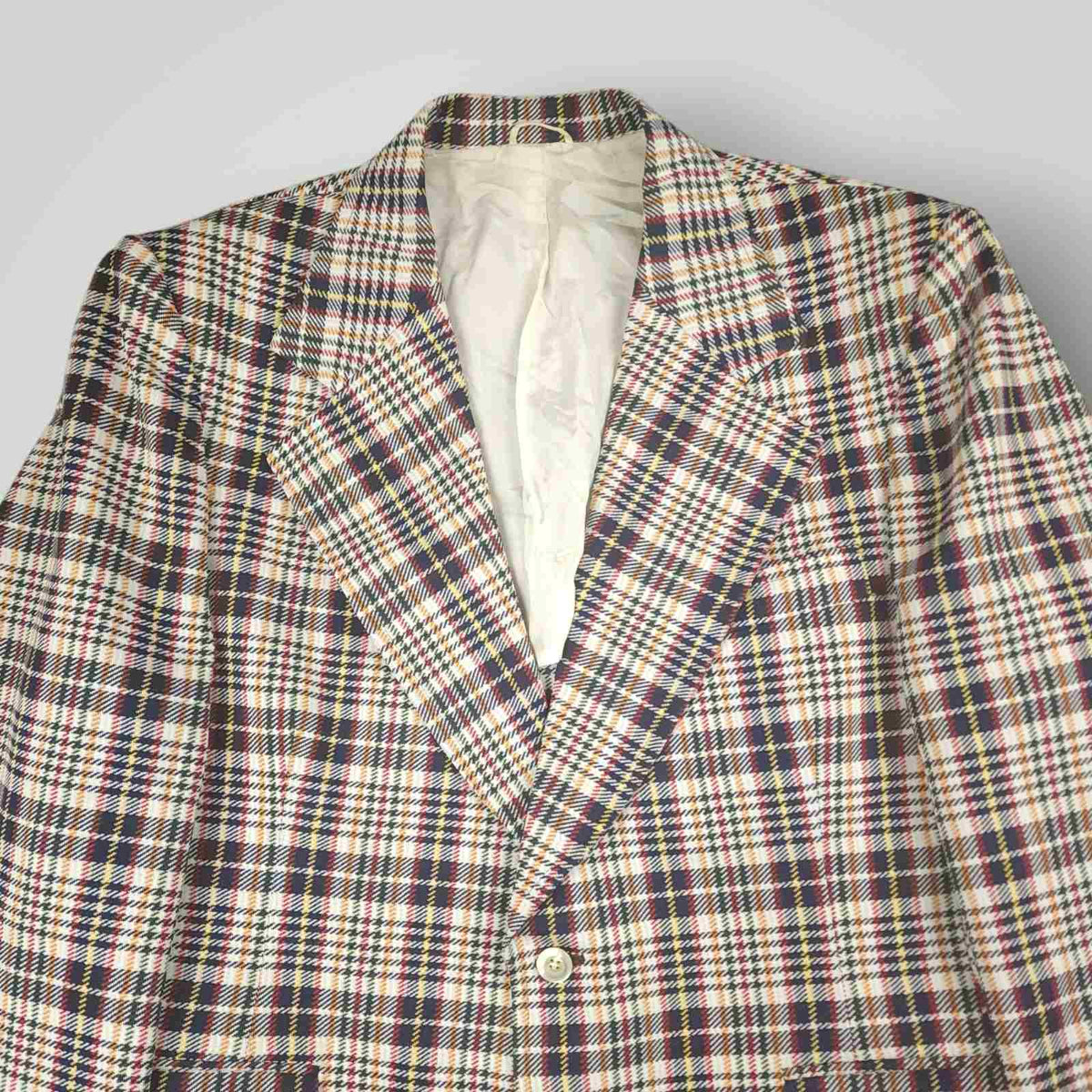 Vintage 60s Ivy Style Wide Lapel Prince of Wales Check Sport Coat 42R