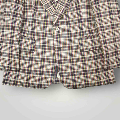 Vintage 60s Ivy Style Wide Lapel Prince of Wales Check Sport Coat 42R