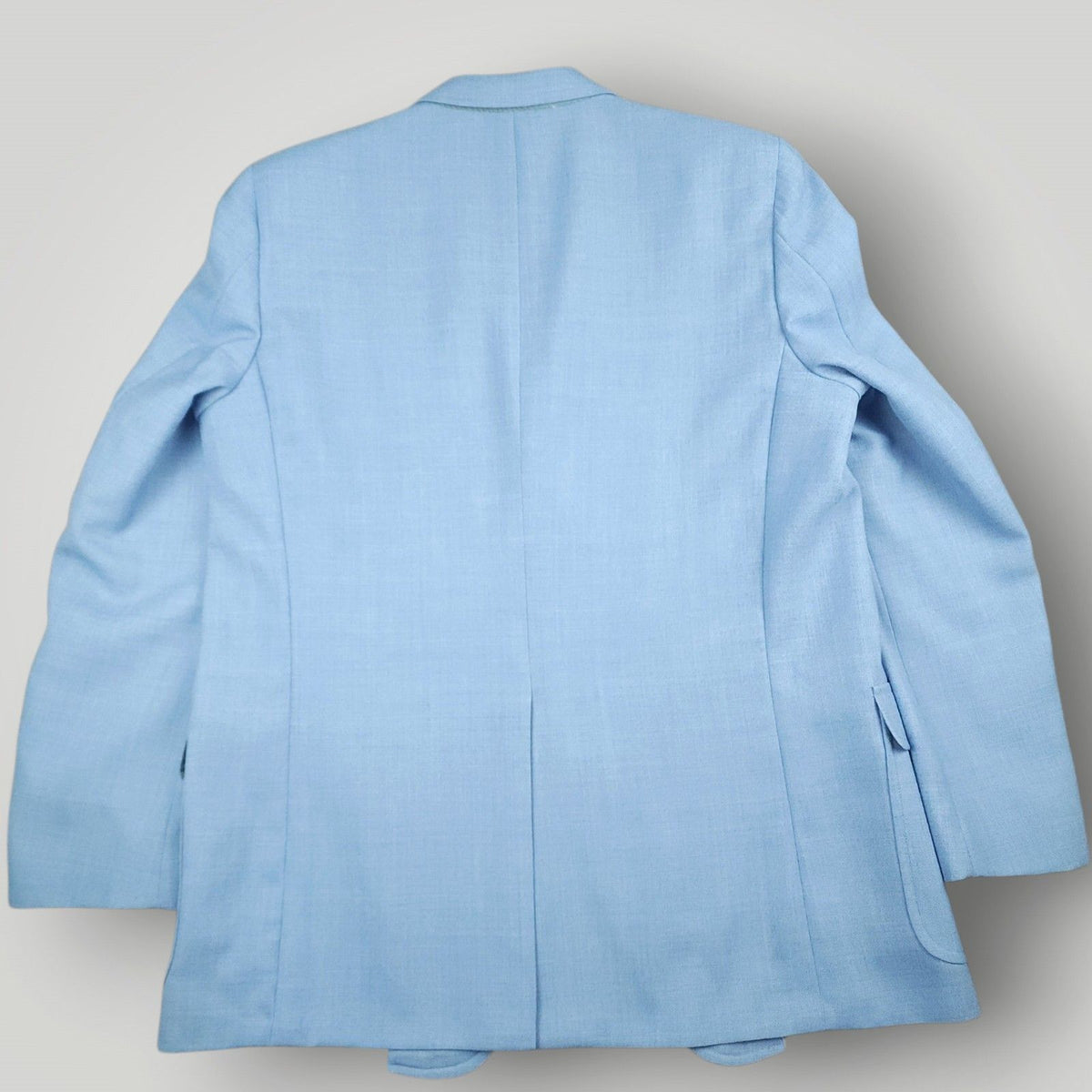 Vintage 70s Slim Fit Hopsack Patch Pocket Silver Button Wool Blazer 46L