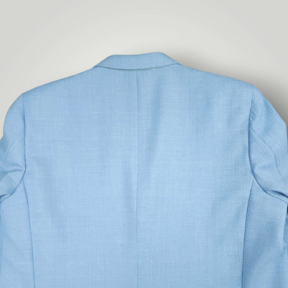 Vintage 70s Slim Fit Hopsack Patch Pocket Silver Button Wool Blazer 46L
