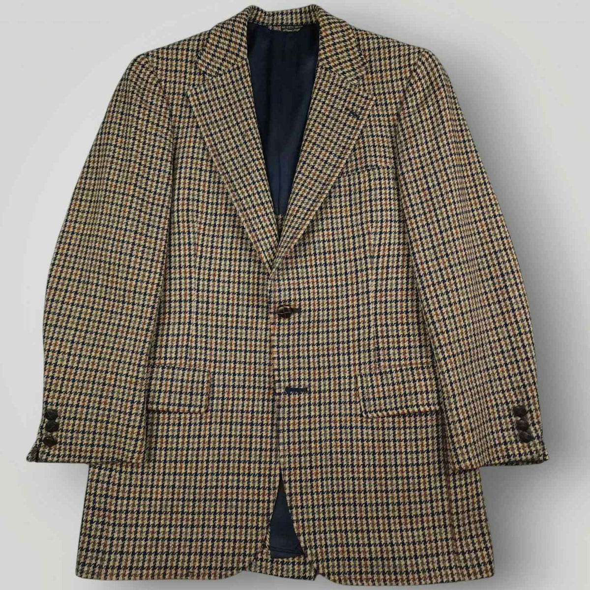 Vintage 70s Austin Reed Classic Fit Shetland Tweed Wool Gun Club Check Sports Coat 38R