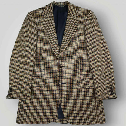 Vintage 70s Austin Reed Classic Fit Shetland Tweed Wool Gun Club Check Sports Coat 38R