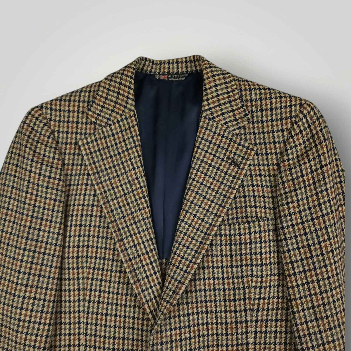 Vintage 70s Austin Reed Classic Fit Shetland Tweed Wool Gun Club Check Sports Coat 38R