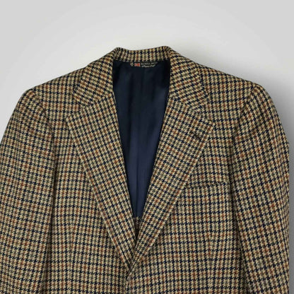 Vintage 70s Austin Reed Classic Fit Shetland Tweed Wool Gun Club Check Sports Coat 38R