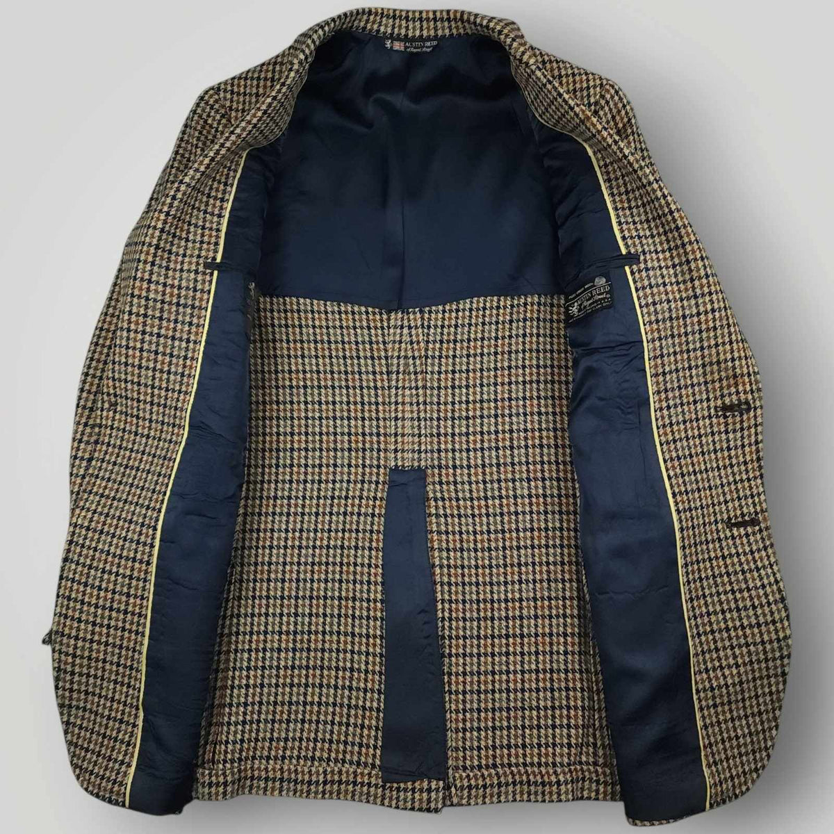 Vintage 70s Austin Reed Classic Fit Shetland Tweed Wool Gun Club Check Sports Coat 38R