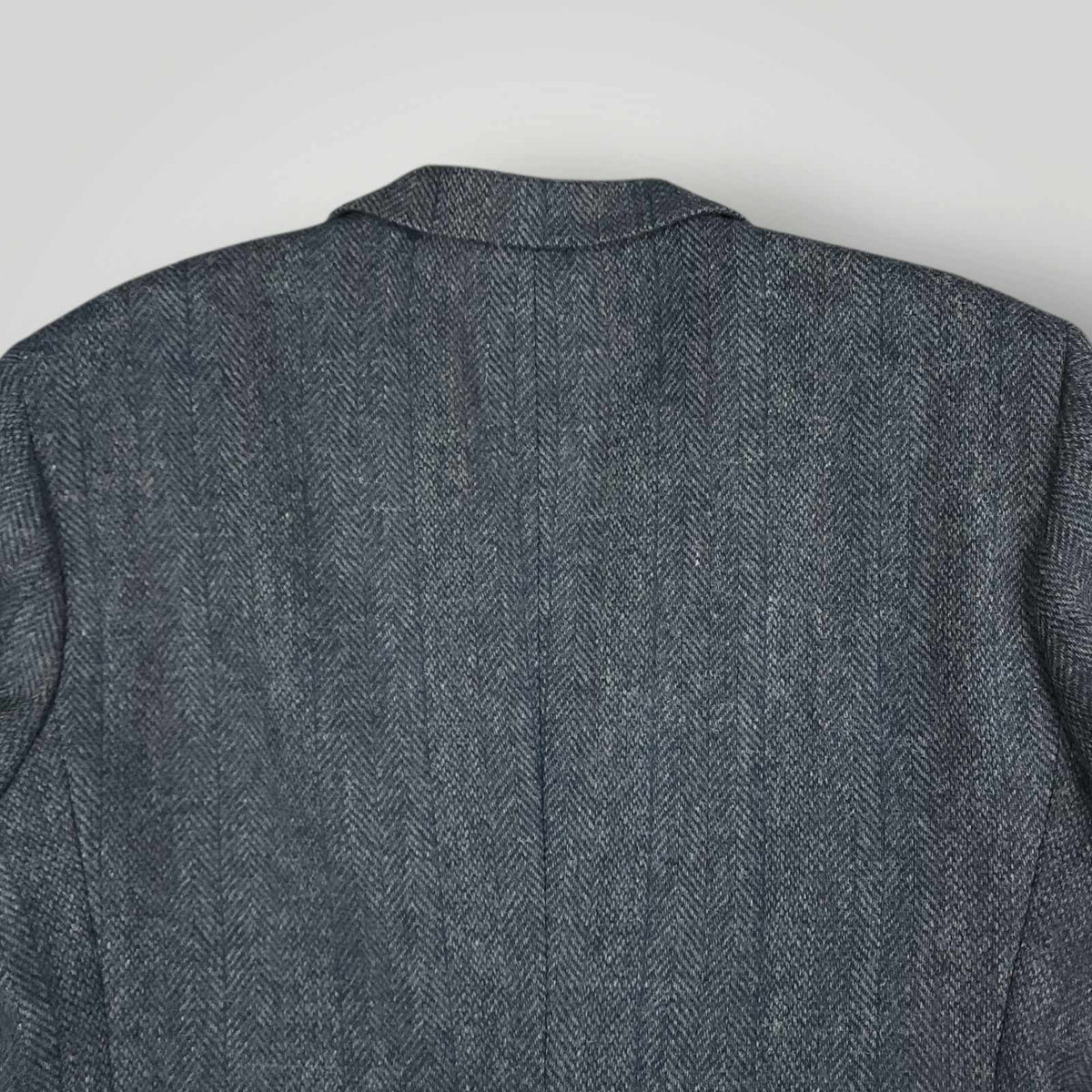 Vintage 90s Slim Fit Herringbone Marl Tweed Wool Jacket Sport Coat 44S