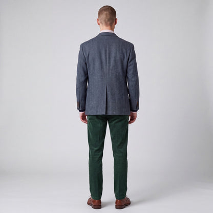 Vintage 90s Slim Fit Herringbone Marl Tweed Wool Jacket Sport Coat 44S