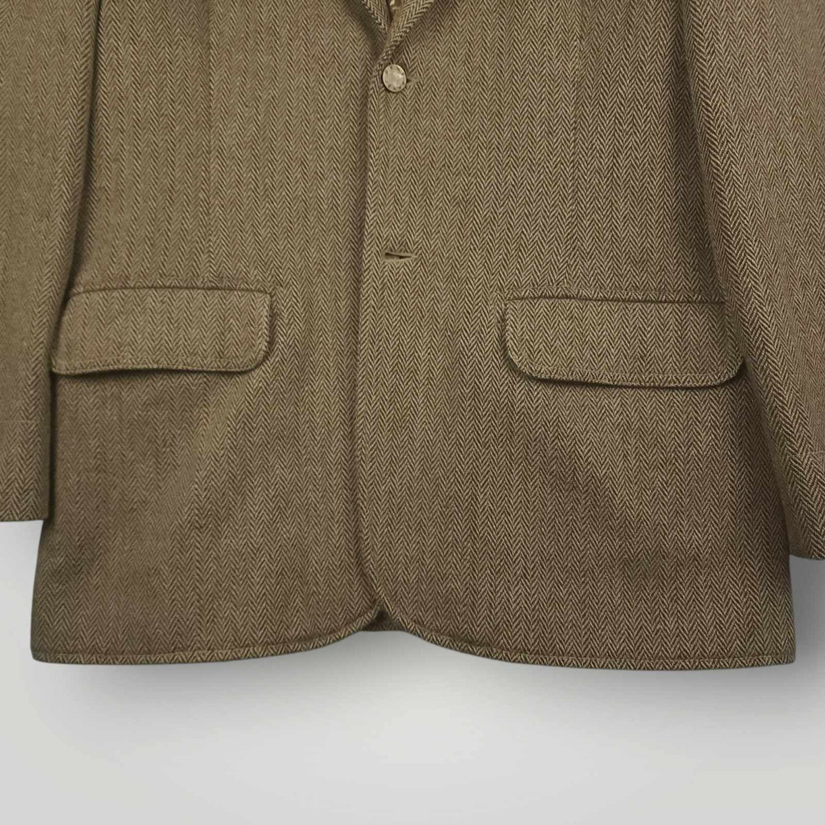 Vintage 90s DKNY Jeans Relaxed Fit Wool Blend Herringbone Blazer Jacket 42R