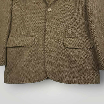 Vintage 90s DKNY Jeans Relaxed Fit Wool Blend Herringbone Blazer Jacket 42R