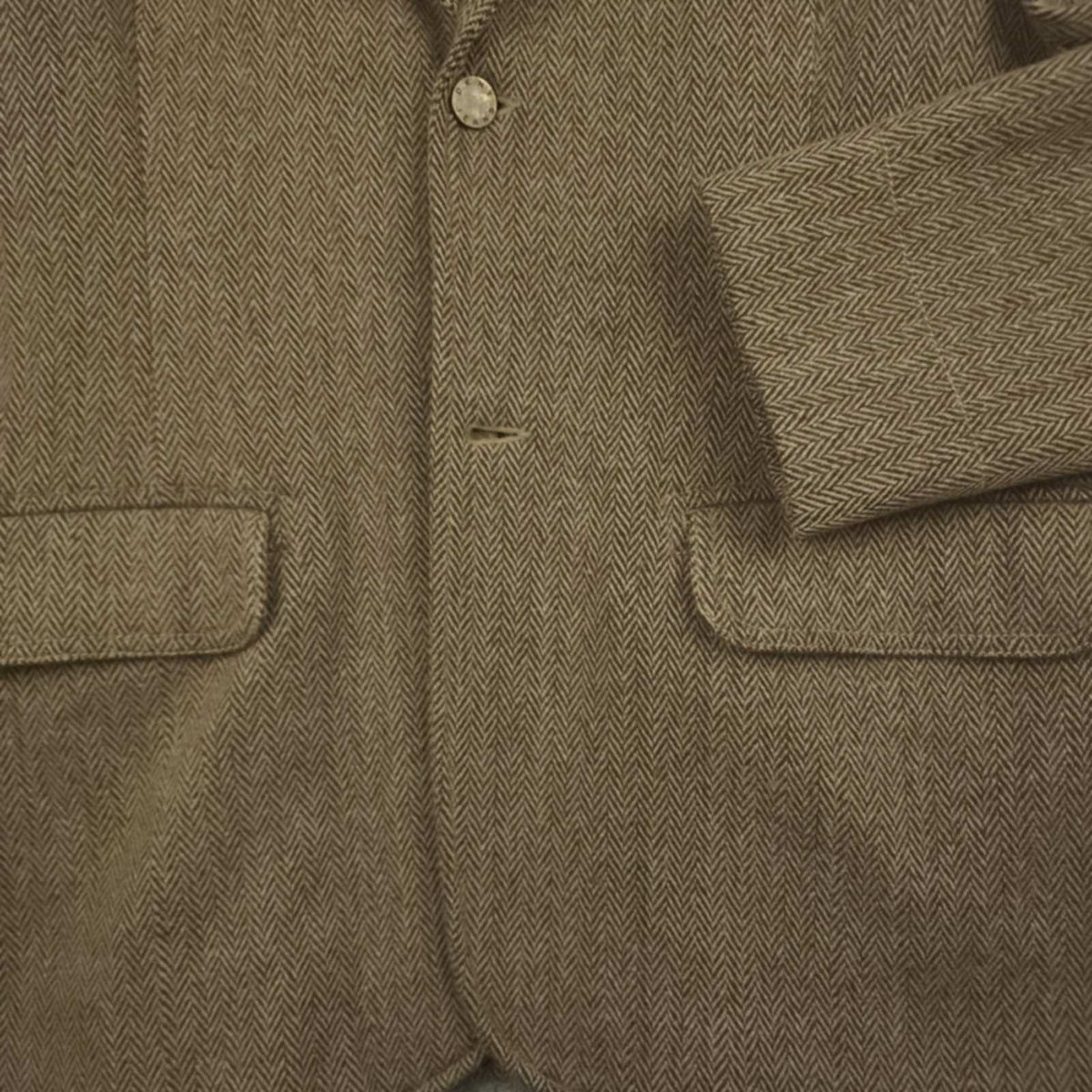 Vintage 90s DKNY Jeans Relaxed Fit Wool Blend Herringbone Blazer Jacket 42R