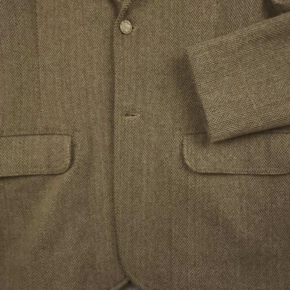 Vintage 90s DKNY Jeans Relaxed Fit Wool Blend Herringbone Blazer Jacket 42R